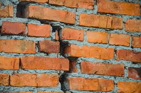 Red brick wall texture grunge background with vignetted corners Stock Photos