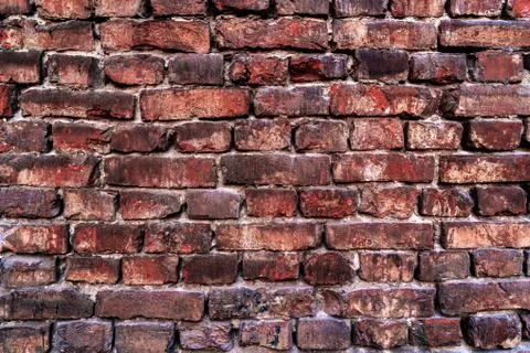 Red brick wall texture for interior design. Stock Photos