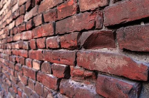 Red brick wall texture for interior design. Stock Photos
