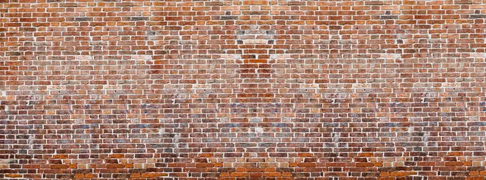 Red brick wall texture panoramic Stock Photos
