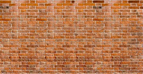 Red brick wall texture panoramic Stock Photos