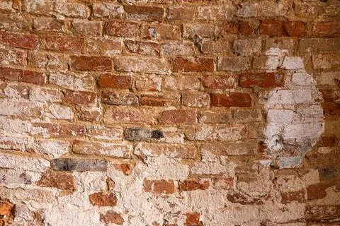 Red brick wall, texture of red brick, old clay brick Stock Photos