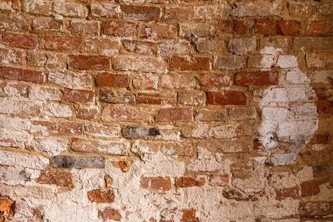 Red brick wall, texture of red brick, old clay brick Stock Photos