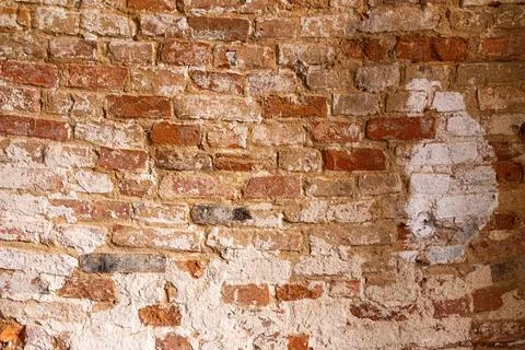 Red brick wall, texture of red brick, old clay brick Stock Photos