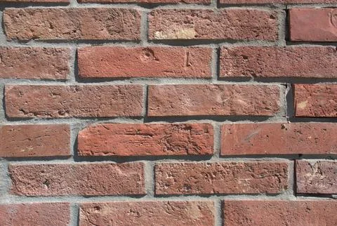 Red Brick Wall Texture, Rustic Masonry Background, Architecture or Design Stock Photos