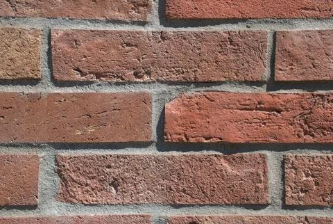 Red Brick Wall Texture, Rustic Masonry Background, Architecture or Design Stock Photos