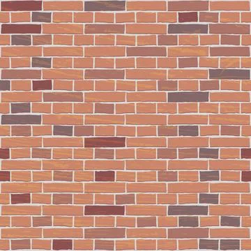 Red brick wall texture. Seamless pattern with repeating brick wall. Backgro.. 스톡 일러스트
