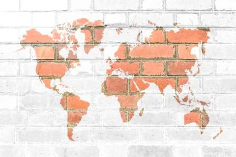 Red Brick wall texture Soft tone White color Stock Illustration