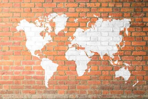 Red Brick wall texture Soft tone White color Stock Illustration