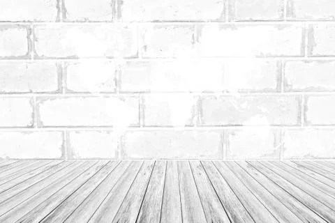 Red Brick wall texture surface with Wood terrace and world map 스톡 사진