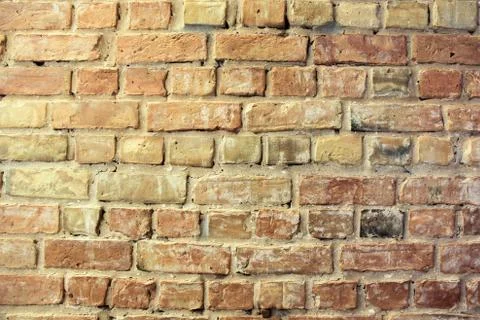 Red Brick Wall Texture, Surface. Grunge Red Vintage Background Фото