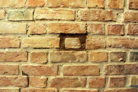 Red Brick Wall Texture, Surface. Grunge Red Vintage Background 库存照片