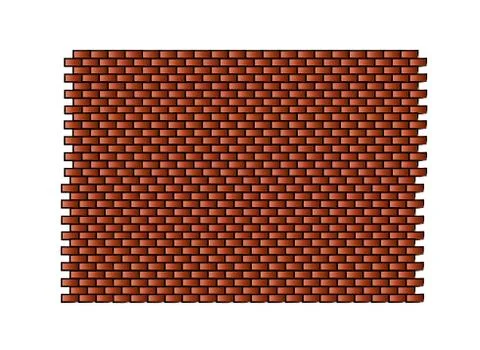 Red brick wall texture on white background, vector illustration Stock Illustration