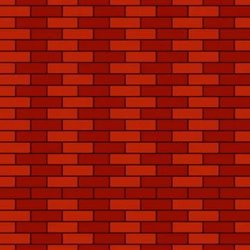 Red brick wall vector seamless pattern. Stock Illustration