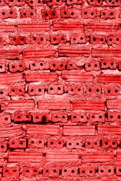 Red brick wall vertical background. Stock Photos