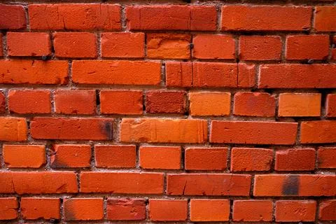 Red brick wall. wall brick structure. an old wall in a historical part of t.. 스톡 사진