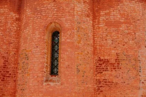 Red brick wall with Windows Stock Photos