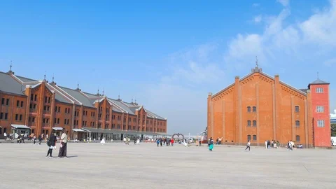 Red Brick Warehouse in Yokohama Video stock 106946331