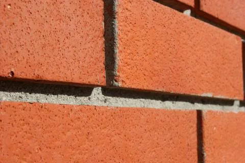 Red bricked wall in perspective Stock Photos