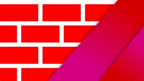 Red Bricks and Diagonal Lines Background Illustrazione stock