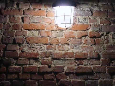 Red bricks and lamp Foto stock