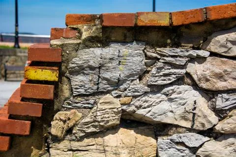 Red bricks and wall Stock Photos