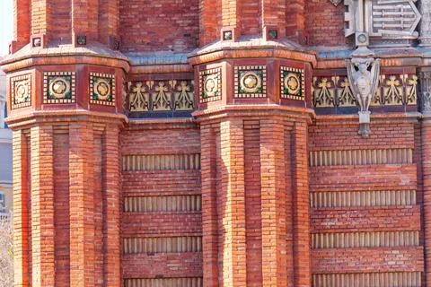 Red Bricks of Arco de Triunfo Stock Photos