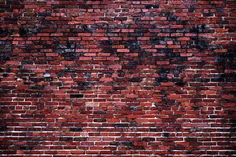 Red bricks brickwall background texture. Vintage bricks masonry wall pattern Stock Photos
