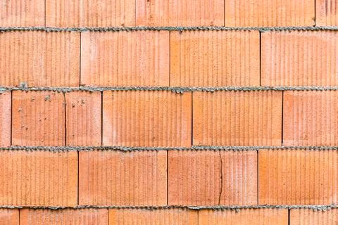 Red bricks from construction site Stock Photos
