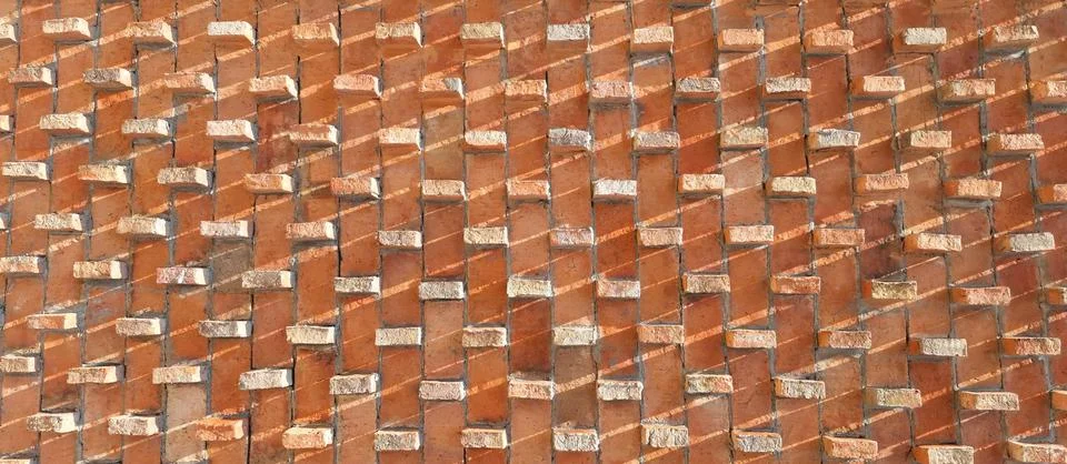 Red bricks creating an image dimension . Foto stock