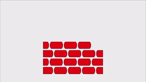 Red bricks form a simple wall structure Stock Footage 343484277