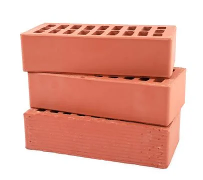 Red bricks isolated on white. Construction material 写真素材