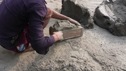 Red bricks manufacturing process  kolkata: india, 25/11/2025 Stock Footage 292053788