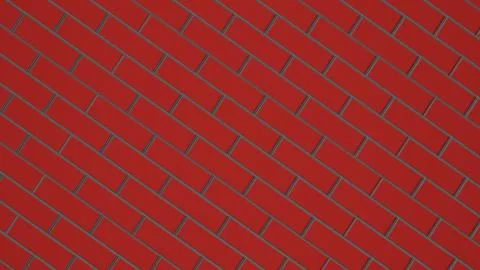 Red bricks positioned diagonally. Stock Illustration