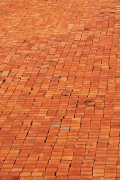Red Bricks In Rows Stock Photos