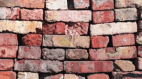 Red bricks. a stack of bricks. red brick wall Stock Photos