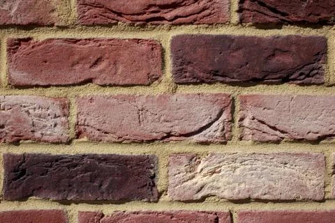 Red bricks stacked in rows 스톡 사진