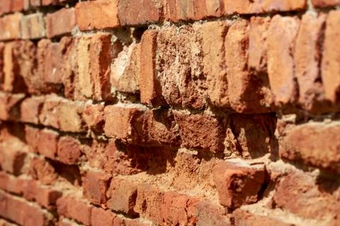 Red bricks stacked in rows 库存照片