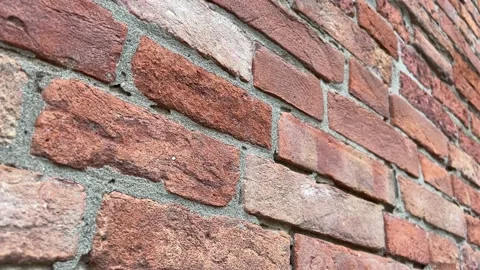 Red bricks on the wall Stock Footage 232218764