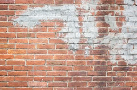 Red bricks wall with gray cement Stock-Fotos