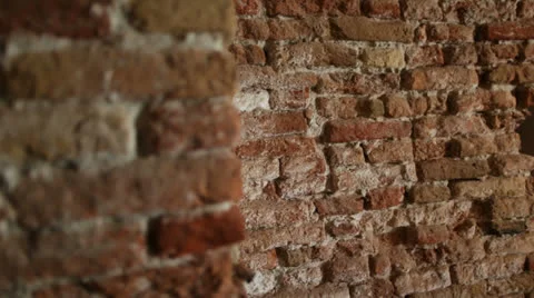 Red bricks wall with salt stains Stock Footage 23490036