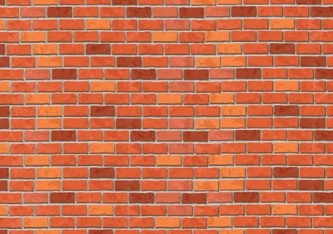 Red bricks wall seamless pattern background for design Stockillustratie