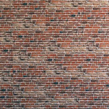 Red brickwall grunge texture, old red brick wall pattern background, 3d rende Illustrazione stock