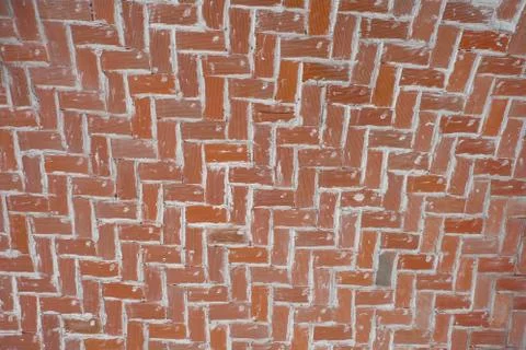Red brickwork on the floor Stock Photos