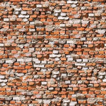 Red brickwork seamless background. Stock Photos