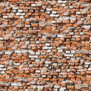 Red brickwork seamless background. Stock Photos