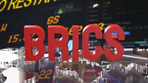 The Red  Brics and World map for Business concept 3d Rendering. Illustrazione stock