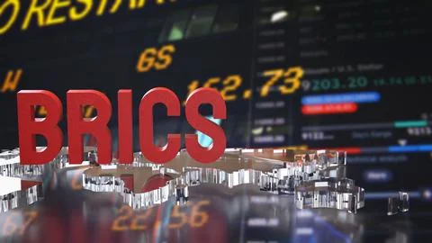 The Red  Brics and World map for Business concept 3d Rendering. Illustrazione stock