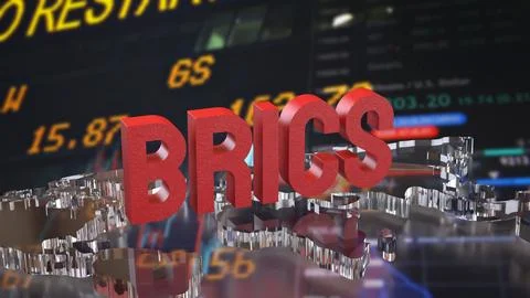 The Red  Brics and World map for Business concept 3d Rendering. Illustrazione stock