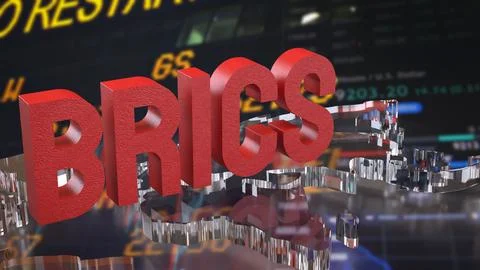 The Red  Brics and World map for Business concept 3d Rendering. Illustrazione stock